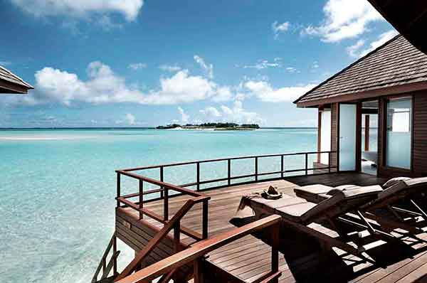 Vistas al mar desde el hotel Anantara Dhigu