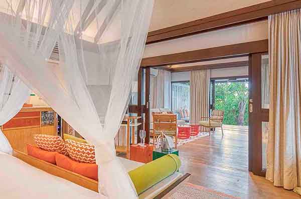 Beach villa del hotel en Maldivas