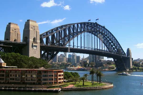 Famoso puente de Sydney en Australia vista de la ciudad