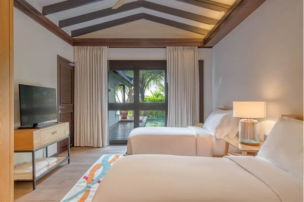 Interior de la beach villa y decoración