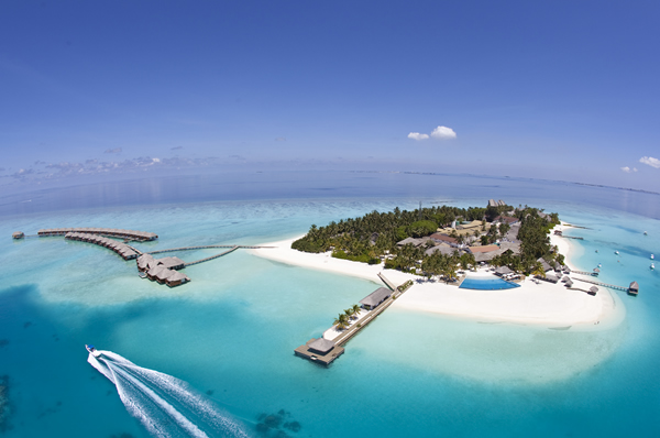 Hotel Velassaru vistas aéreas de la isla